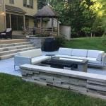 backyard patio and fire pit fireplace fairfax va